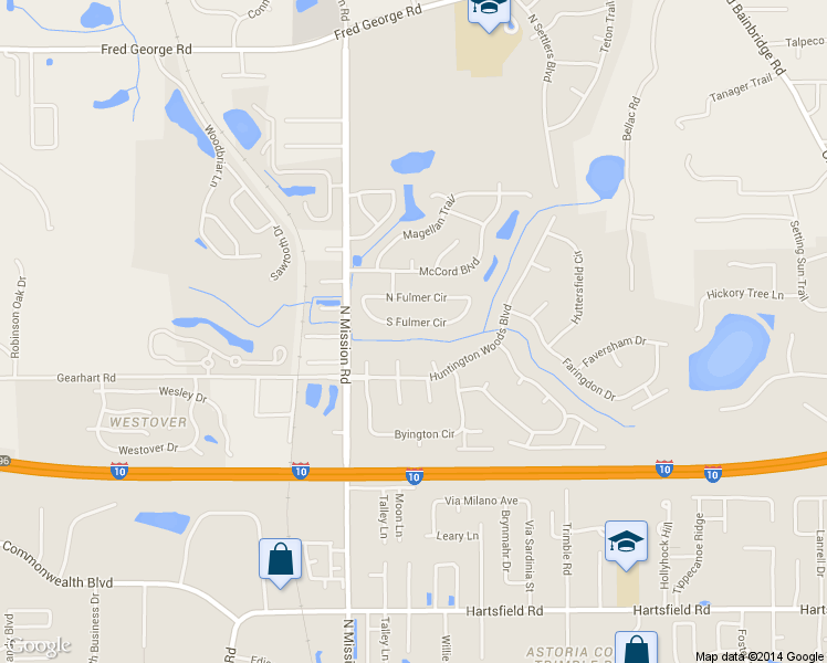 map of restaurants, bars, coffee shops, grocery stores, and more near 3146 South Fulmer Circle in Tallahassee