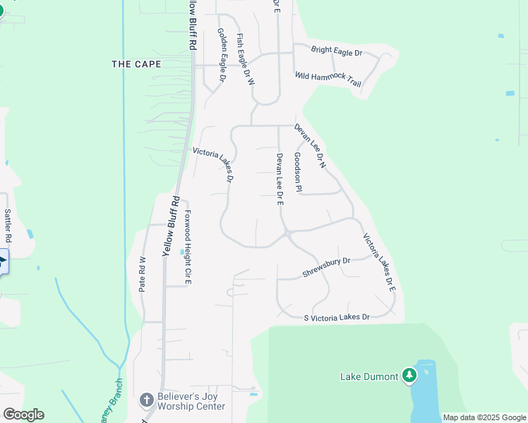 map of restaurants, bars, coffee shops, grocery stores, and more near 13671 Canoe Court in Jacksonville