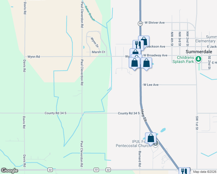 map of restaurants, bars, coffee shops, grocery stores, and more near 618 Cardinal Circle in Summerdale