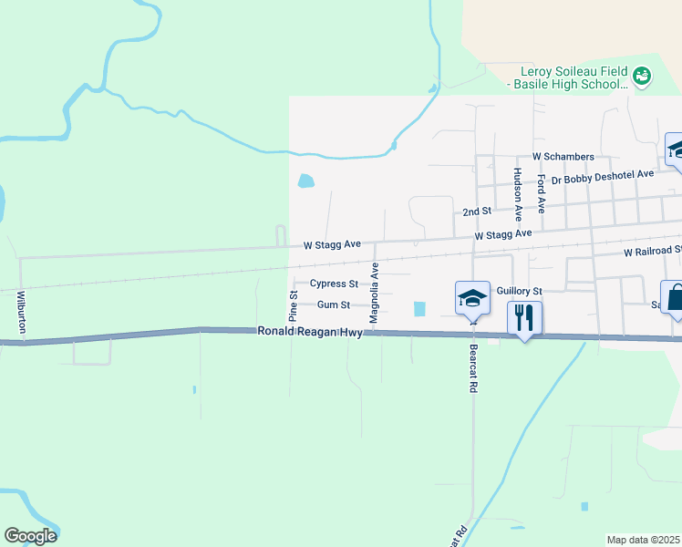map of restaurants, bars, coffee shops, grocery stores, and more near 1822-1910 Cypress Street in Basile