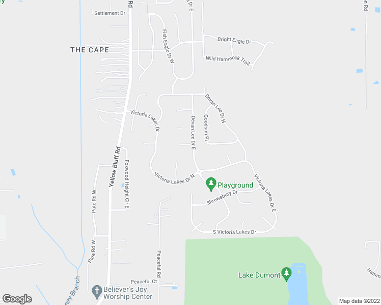 map of restaurants, bars, coffee shops, grocery stores, and more near 13672 Devan Lee Drive East in Jacksonville