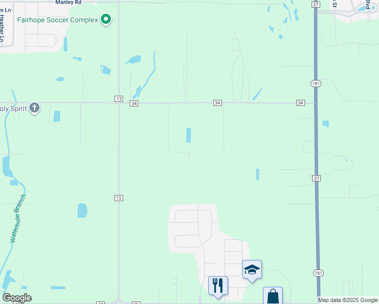 map of restaurants, bars, coffee shops, grocery stores, and more near Bankhead Boulevard in Fairhope