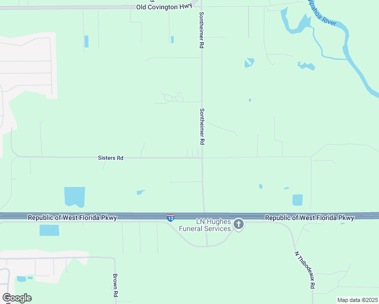 map of restaurants, bars, coffee shops, grocery stores, and more near 20360 Sisters Road in Hammond