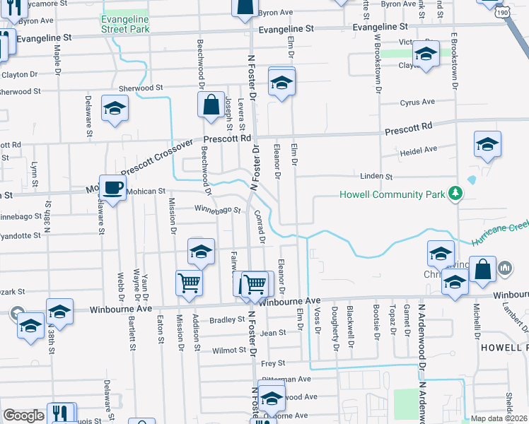 map of restaurants, bars, coffee shops, grocery stores, and more near 3702 Conrad Drive in Baton Rouge