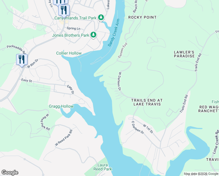 map of restaurants, bars, coffee shops, grocery stores, and more near 10322 West Darleen Drive in Leander