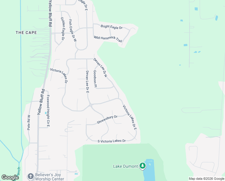 map of restaurants, bars, coffee shops, grocery stores, and more near 13722 Devan Lee Drive North in Jacksonville