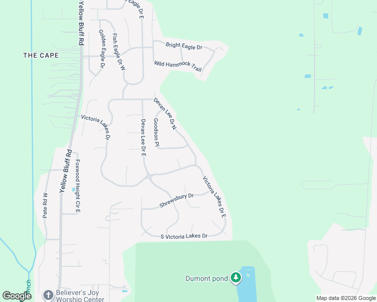 map of restaurants, bars, coffee shops, grocery stores, and more near 13722 Devan Lee Drive North in Jacksonville
