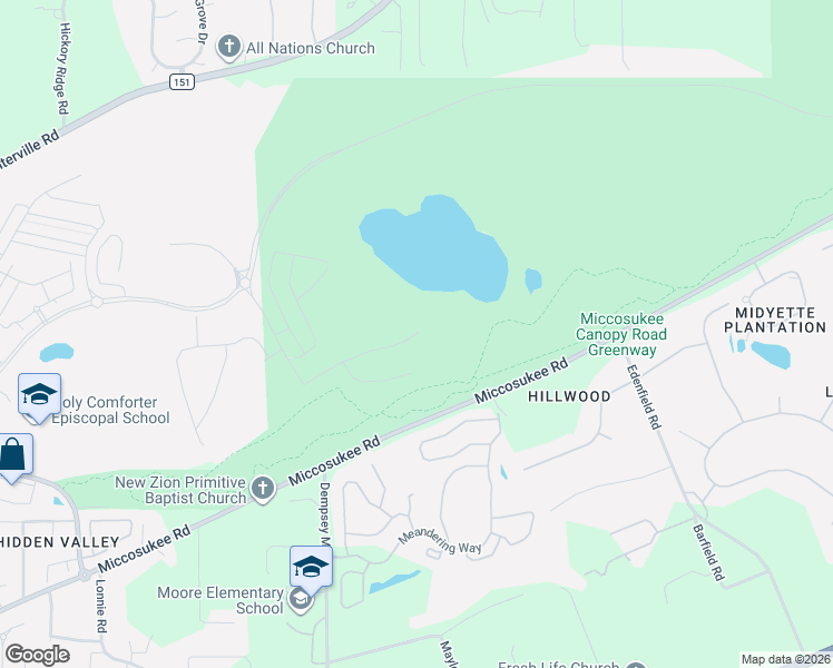 map of restaurants, bars, coffee shops, grocery stores, and more near 3877 Ardmore Lane in Tallahassee