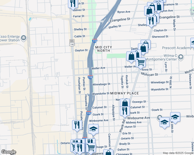 map of restaurants, bars, coffee shops, grocery stores, and more near 3716 North 18th Street in Baton Rouge