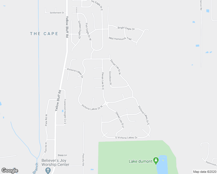 map of restaurants, bars, coffee shops, grocery stores, and more near 13740 Goodson Place in Jacksonville