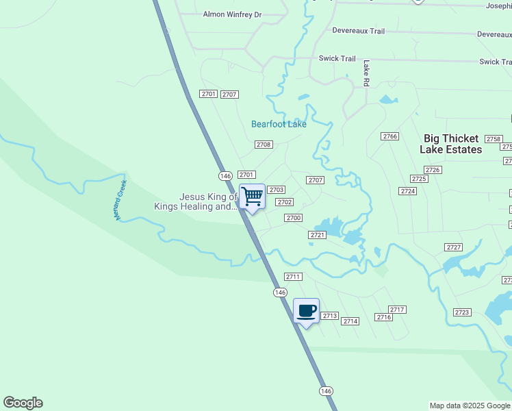 map of restaurants, bars, coffee shops, grocery stores, and more near 175 County Road 2701 in Cleveland