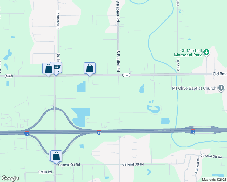 map of restaurants, bars, coffee shops, grocery stores, and more near 43173 North Billville Road in Hammond