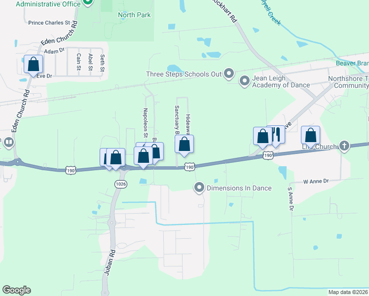 map of restaurants, bars, coffee shops, grocery stores, and more near 11521 Hideaway Street in Denham Springs