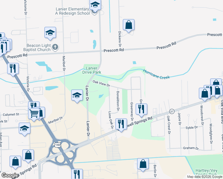 map of restaurants, bars, coffee shops, grocery stores, and more near 3776 Lone Oak Drive in Baton Rouge