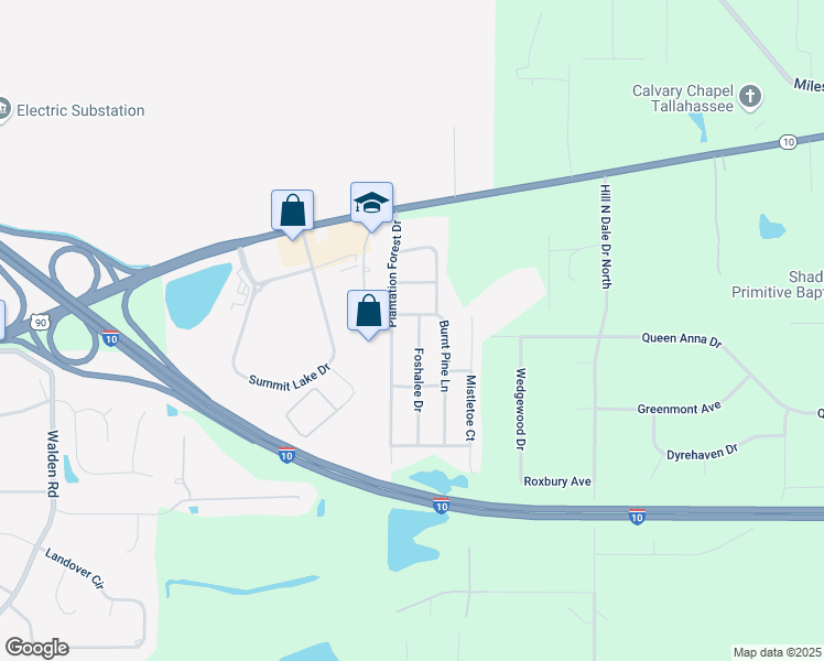 map of restaurants, bars, coffee shops, grocery stores, and more near 2122 Foshalee Dr in Tallahassee