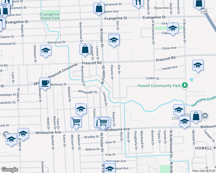 map of restaurants, bars, coffee shops, grocery stores, and more near 5138 Linden Street in Baton Rouge