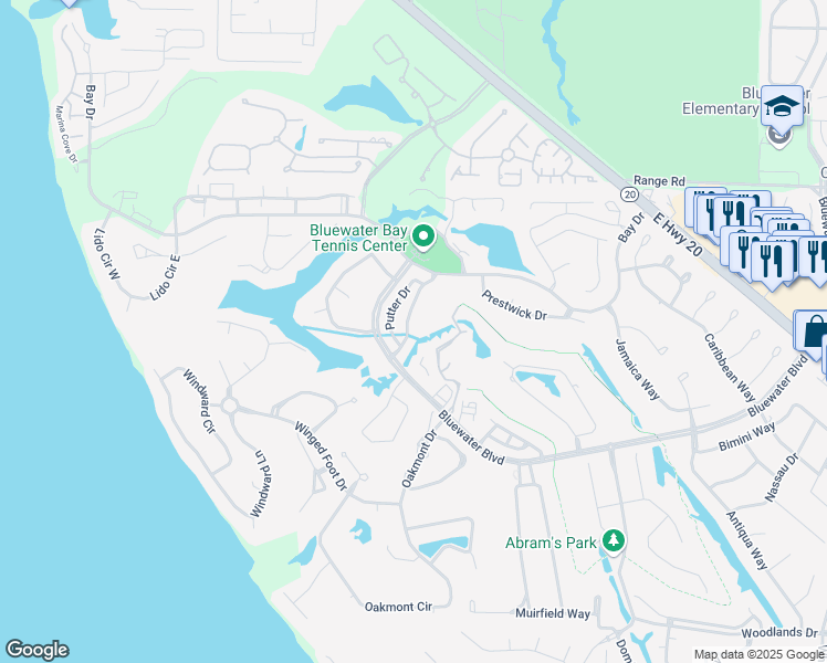 map of restaurants, bars, coffee shops, grocery stores, and more near 814 Fairway Lakes Drive in Niceville