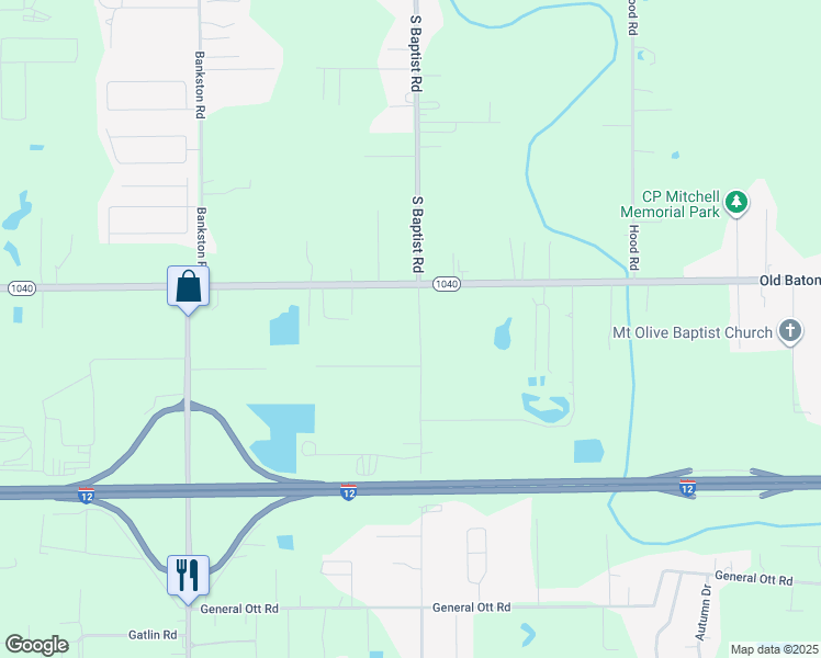 map of restaurants, bars, coffee shops, grocery stores, and more near 43173 North Billville Road in Hammond