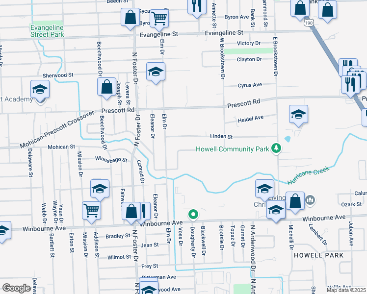 map of restaurants, bars, coffee shops, grocery stores, and more near 3795 Cathedral Drive in Baton Rouge