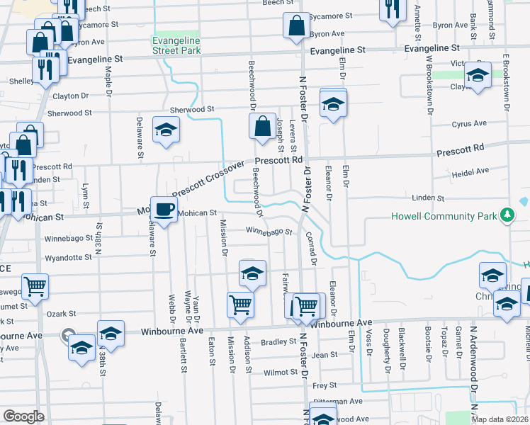 map of restaurants, bars, coffee shops, grocery stores, and more near 3920 Beechwood Drive in Baton Rouge