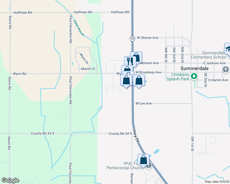 map of restaurants, bars, coffee shops, grocery stores, and more near 618 Cardinal Circle in Summerdale