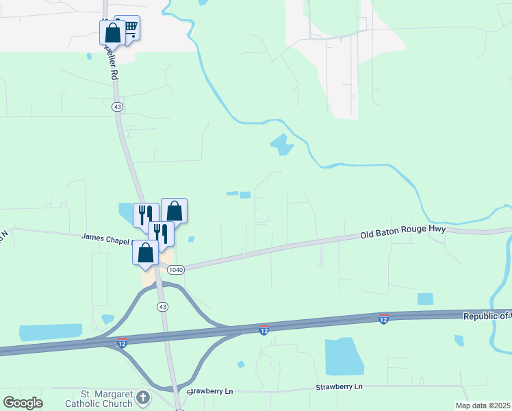 map of restaurants, bars, coffee shops, grocery stores, and more near 28644 Bea's Nursery Road in Hammond
