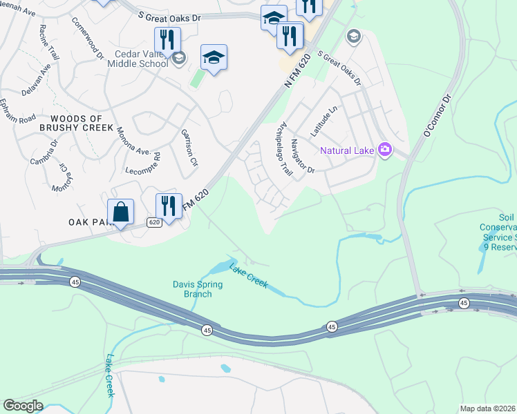map of restaurants, bars, coffee shops, grocery stores, and more near 209 Harper Lynn Court in Austin