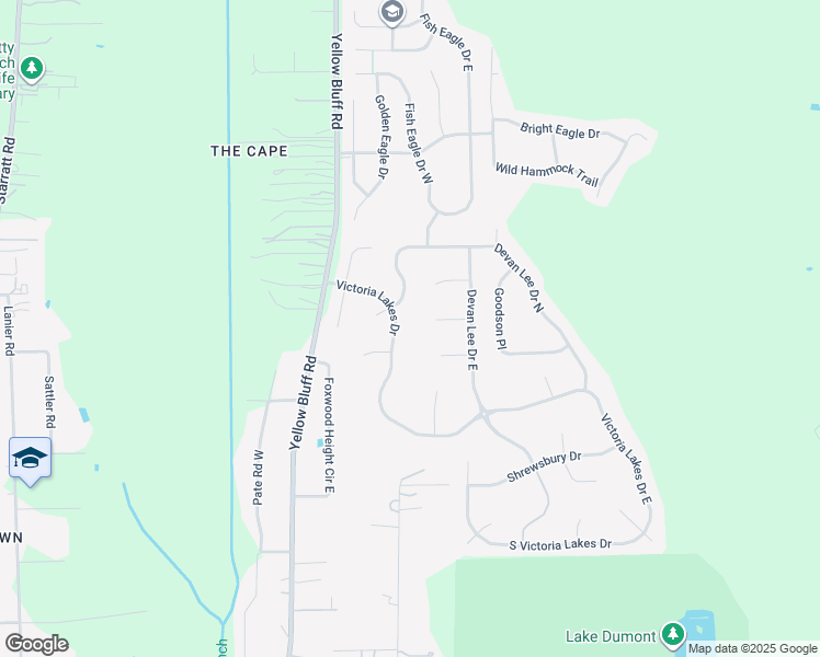 map of restaurants, bars, coffee shops, grocery stores, and more near 13751 Victoria Lakes Drive in Jacksonville