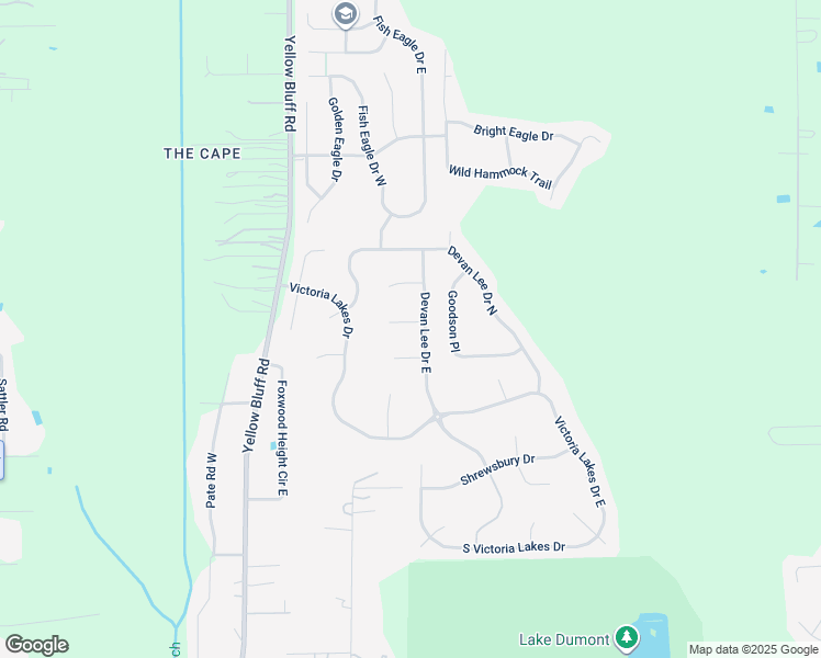 map of restaurants, bars, coffee shops, grocery stores, and more near 3388 Chapel Court in Jacksonville