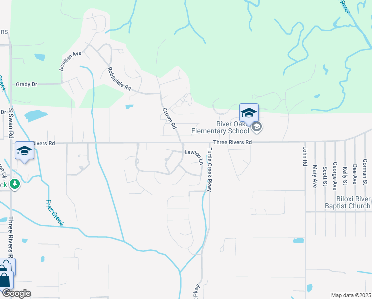 map of restaurants, bars, coffee shops, grocery stores, and more near 13613 Hidden Oaks Drive in Gulfport
