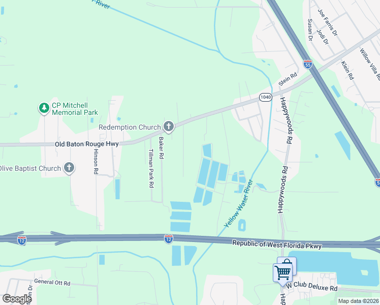 map of restaurants, bars, coffee shops, grocery stores, and more near 13124 Old Baton Rouge Highway in Hammond
