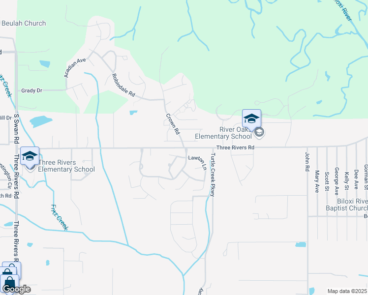 map of restaurants, bars, coffee shops, grocery stores, and more near 14000 Crown Road in Gulfport