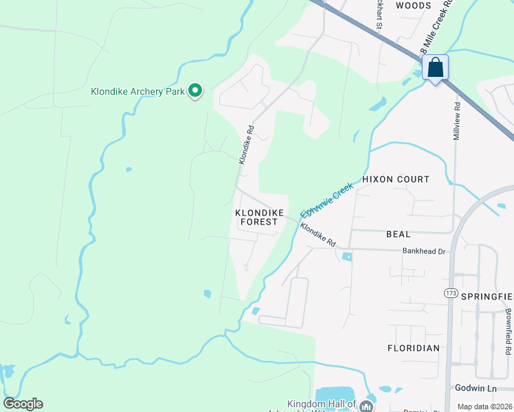 map of restaurants, bars, coffee shops, grocery stores, and more near 6717 Klondike Road in Pensacola