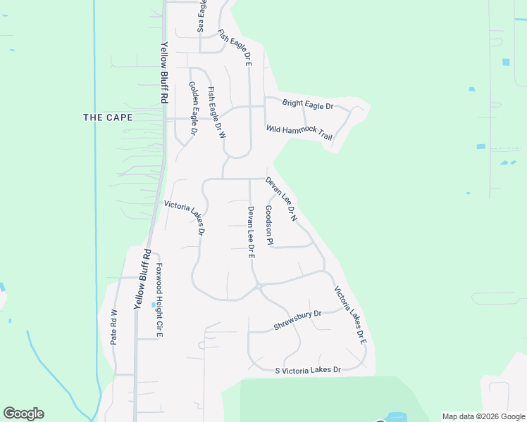 map of restaurants, bars, coffee shops, grocery stores, and more near 13799 Devan Lee Drive East in Jacksonville