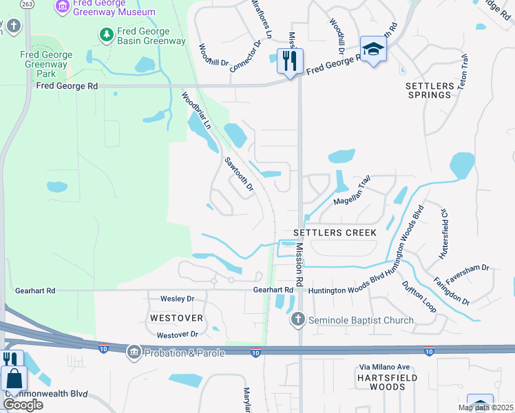 map of restaurants, bars, coffee shops, grocery stores, and more near 3193 Sawtooth Drive in Tallahassee