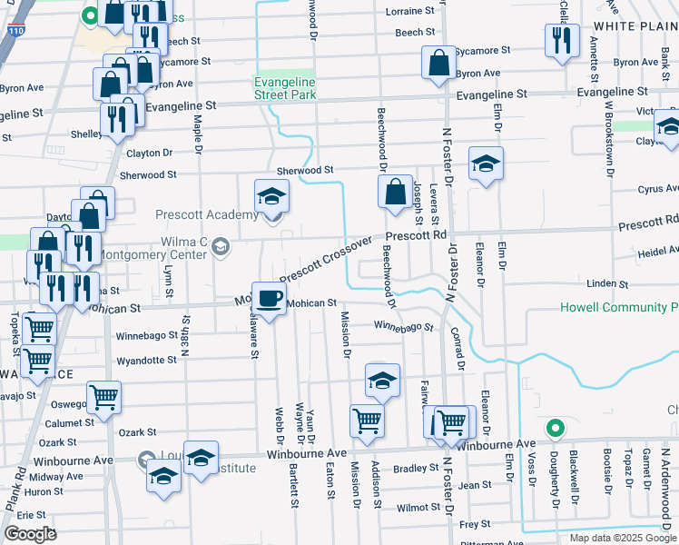 map of restaurants, bars, coffee shops, grocery stores, and more near 933 West Tams Drive in Baton Rouge