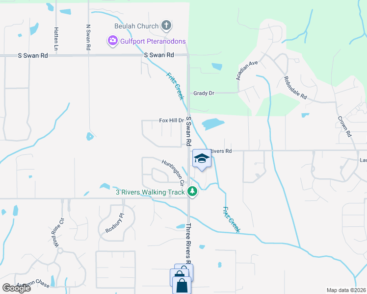 map of restaurants, bars, coffee shops, grocery stores, and more near 14001 Fox Hill Drive in Gulfport