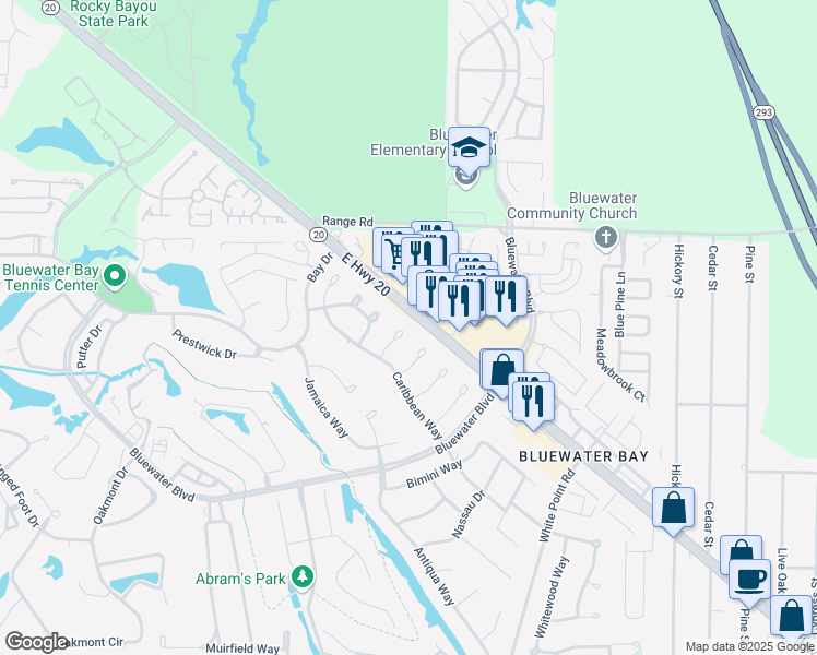 map of restaurants, bars, coffee shops, grocery stores, and more near 772 Saint Vincent Cove in Niceville