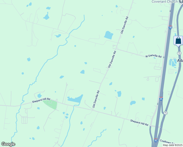 map of restaurants, bars, coffee shops, grocery stores, and more near 16781 Old Danville Road in Willis