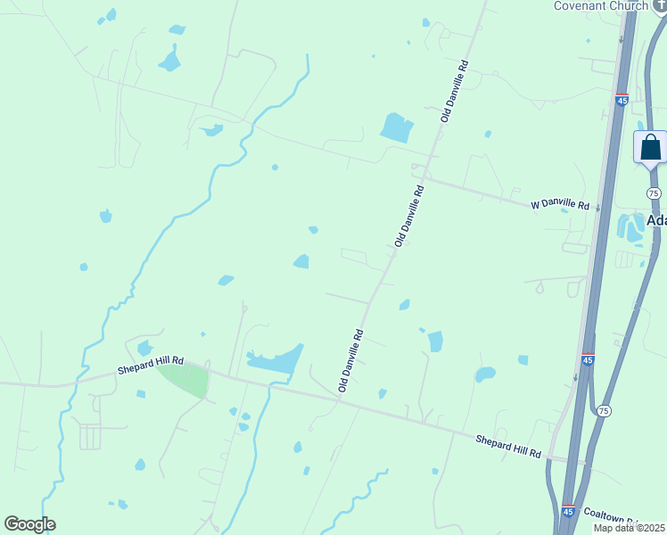 map of restaurants, bars, coffee shops, grocery stores, and more near 16781 Old Danville Road in Willis