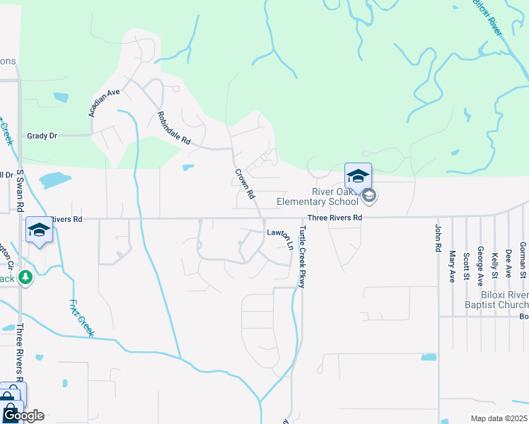 map of restaurants, bars, coffee shops, grocery stores, and more near 14000-14038 Crown Rd in Gulfport