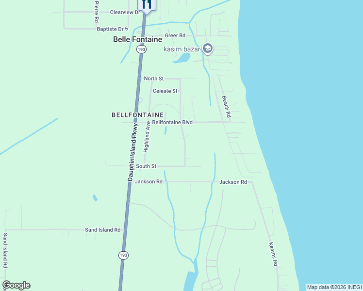 map of restaurants, bars, coffee shops, grocery stores, and more near 9850 Pineview Avenue in Theodore