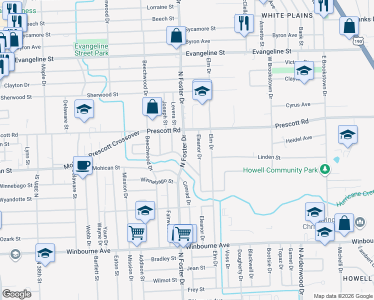 map of restaurants, bars, coffee shops, grocery stores, and more near 3958 North Foster Drive in Baton Rouge