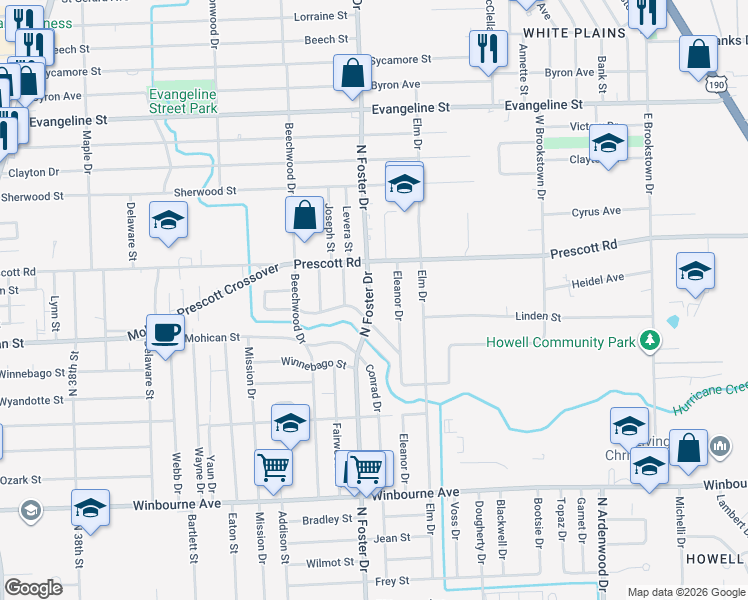 map of restaurants, bars, coffee shops, grocery stores, and more near 3958 North Foster Drive in Baton Rouge