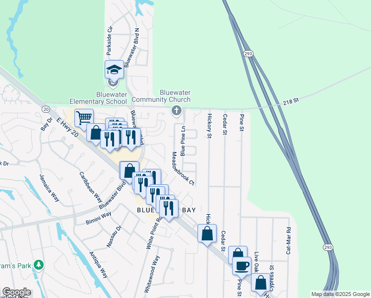 map of restaurants, bars, coffee shops, grocery stores, and more near 139 Midland Court in Niceville