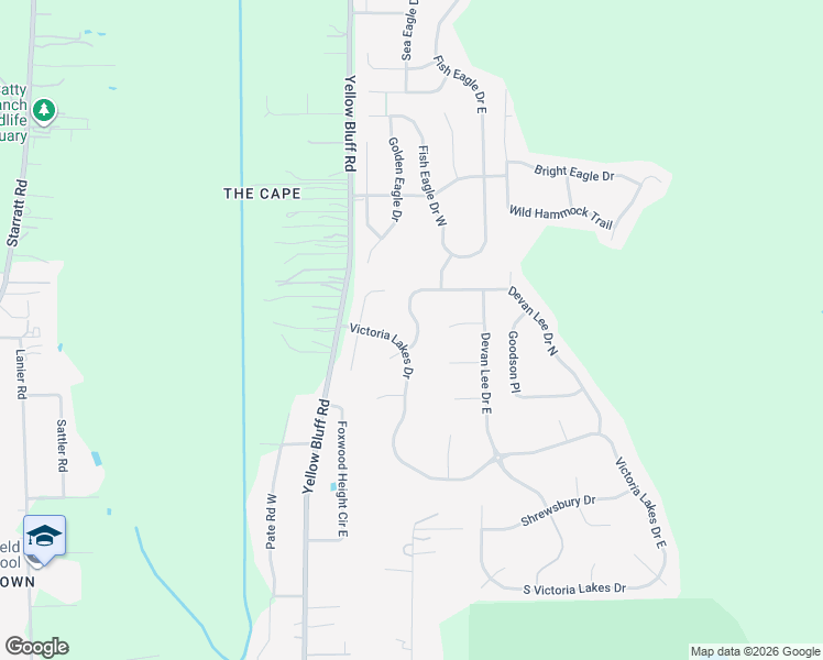 map of restaurants, bars, coffee shops, grocery stores, and more near 14129 Devan Lee Drive West in Jacksonville