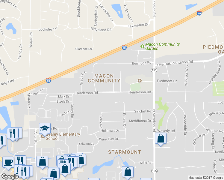 map of restaurants, bars, coffee shops, grocery stores, and more near 3000 Creekwood Lane in Tallahassee