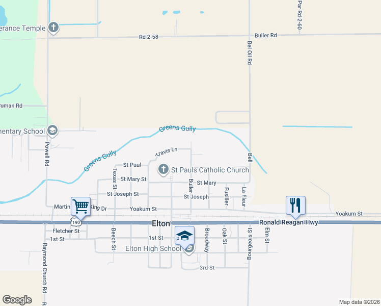 map of restaurants, bars, coffee shops, grocery stores, and more near 812-820 Cole Ln in Elton