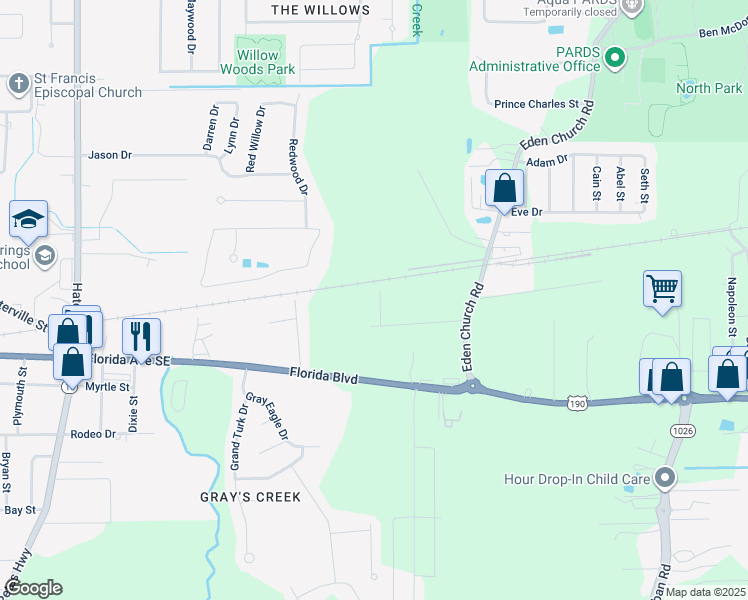 map of restaurants, bars, coffee shops, grocery stores, and more near 30107 Irene Kennard Avenue in Denham Springs