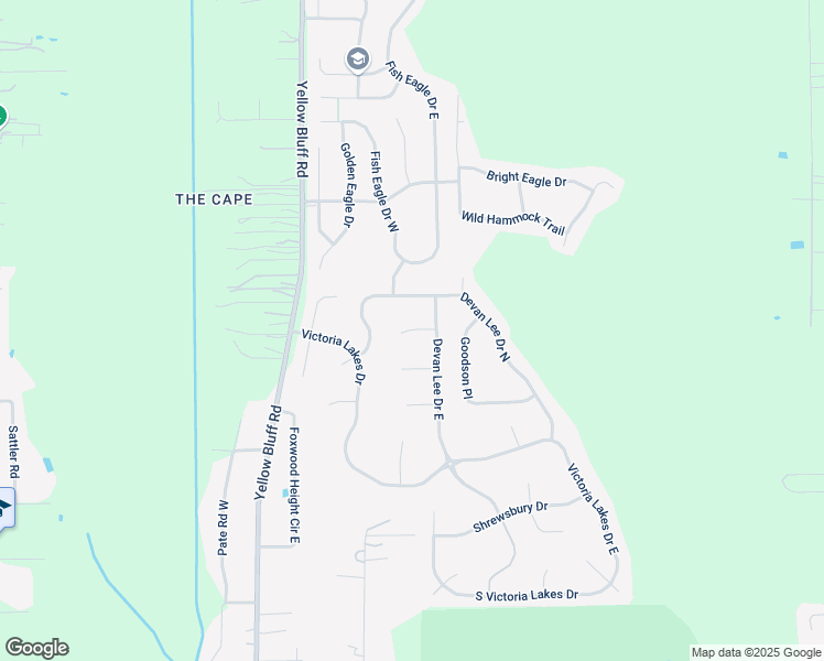 map of restaurants, bars, coffee shops, grocery stores, and more near 3362 Ivybridge Court in Jacksonville
